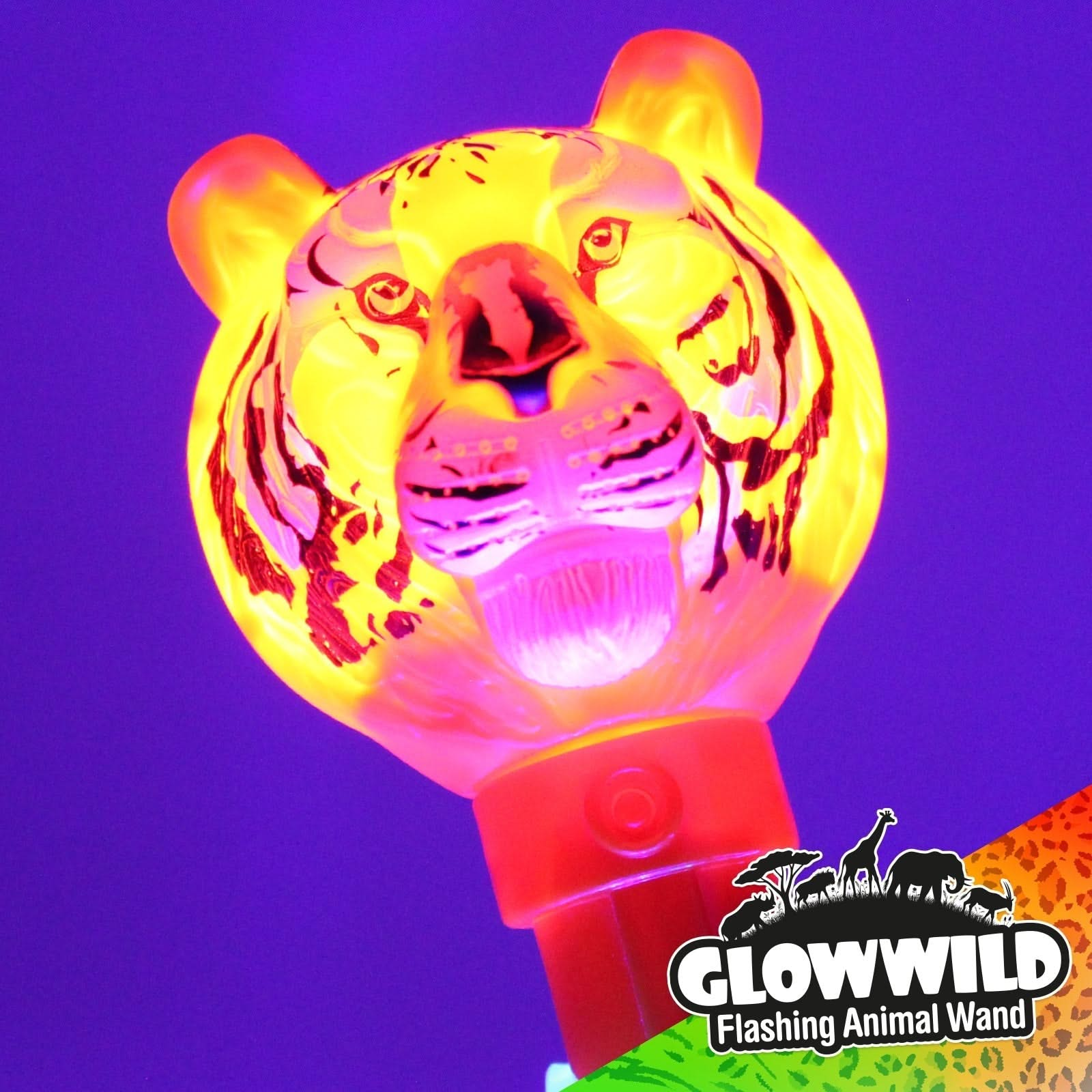 Tiger Mega Light Up Animal Wand 11", Tiger Mega Light Up Animal Wand 11"-Sensory Toys.Tiger Mega Light Up Animal Wand, Tiger Mega Light Up Animal Wand 11",Tiger, tiger burning bright! This funky tiger wand shines very brightly with multi coloured, multi function LEDs! A large wand measuring 11" long, this colourful baton is topped with a proud tiger head that illuminates and shines through a loop of incredible colour change effects! With a simple on/of function,Tiger, tiger burning bright! This funky tiger 