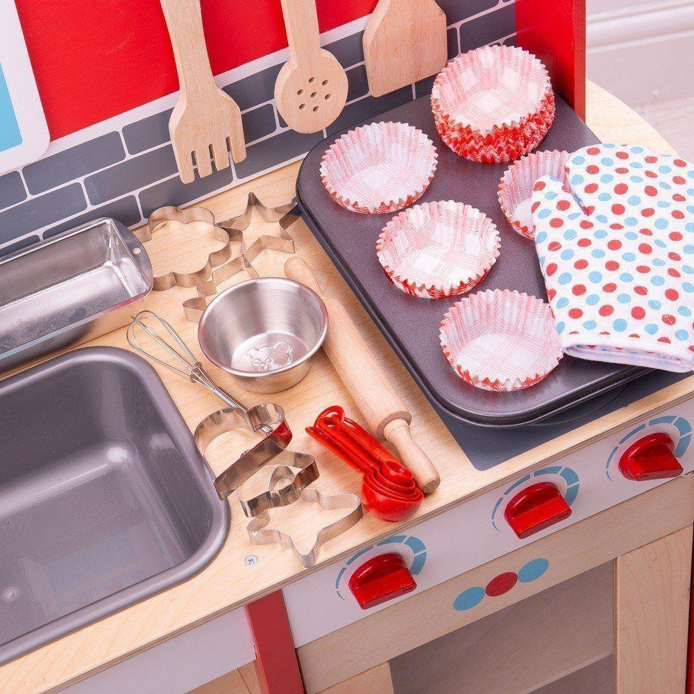 Top Young Chefs Baking Set, Top Young Chefs Baking Set,Bigjigs Young Chefs Baking Set,pretend play kitchen toys,kitchen toys,pretend play household,children's imaginative play ideas, Top Young Chefs Baking Set,Young Chefs Baking Set: Perfect for Budding Bakers! Inspire your little one to get creative in the kitchen with the Young Chefs Baking Set, a comprehensive collection of tools designed to encourage imaginative play and hands-on learning. This 23-piece set has everything your young chef needs to whip u