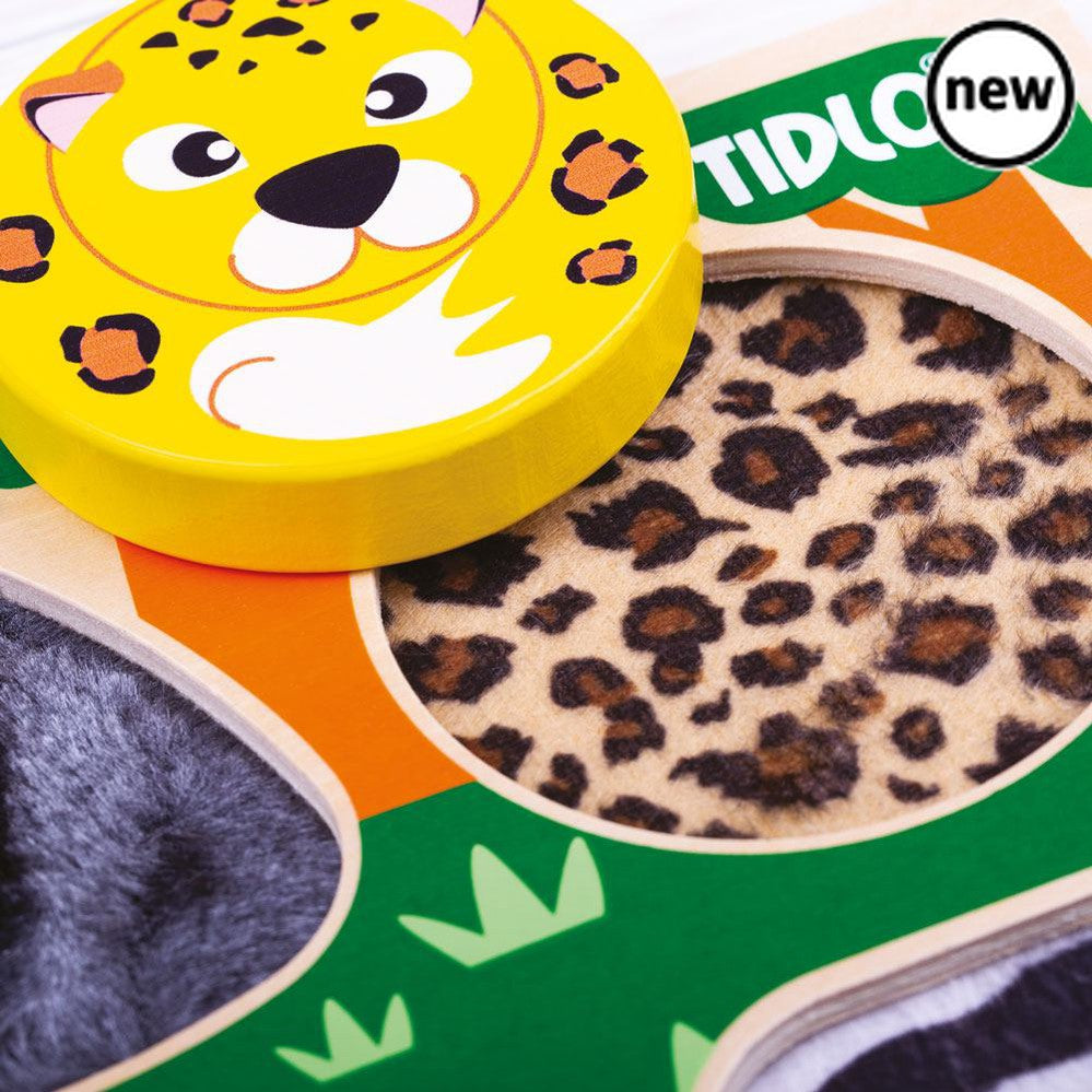 Touch and Feel Safari, Touch and Feel Safari,Tidlo Toys,Bigjigs Toys,Tactile toys,shape toys,toddler wooden toys,touch and feel puzzle toys,TIDLO TOYS, Touch and Feel Safari,Feel the hairy gorilla and the furry lion... These are just two of the exciting textures to explore on this delightful Touch and Feel Safari Puzzle. The safari animals that are illustrated in this colourful jungle scene are a gorilla, lion, leopard and zebra. The Tidlo Touch and Feel Puzzles are a diverse range of sens,TouchFeel the hai