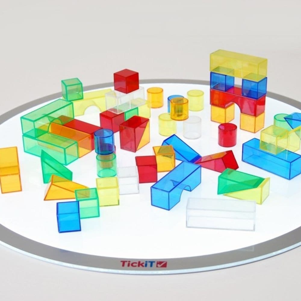 Translucent Colour Blocks, Translucent Colour Blocks,SENTOYS.CO.UK, Sen toys discount code, transparent colour toys,EYFS lightbox resources,EYFS Light panel resources, Translucent Colour Blocks,TickiT® Translucent Colour Blocks – A Colourful Exploration of Light, Shape, and Creativity Unlock a world of vibrant discovery with the TickiT® Translucent Colour Blocks. This set of 3D colour acrylic blocks in six different shapes provides children with an exciting way to engage in imaginative building and sensoryT