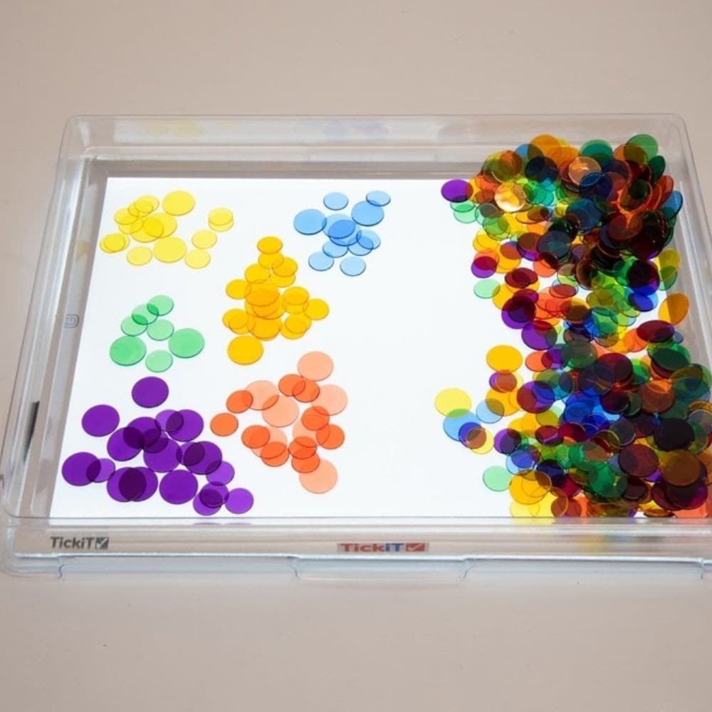 Translucent Colour Counters Set of 1000, Translucent Colour Counters Set of 1000.Translucent Colour Counters,round counters,childrens counting resources,light box resources, Translucent Colour Counters Set of 1000,Discover the endless possibilities of learning with our Translucent Colour Counters Set. Perfect for educators, parents, and kids, this expansive set offers a vibrant array of 1000 round transparent counters, each with a diameter of 25mm. Whether you're illuminating them on a light box or using th