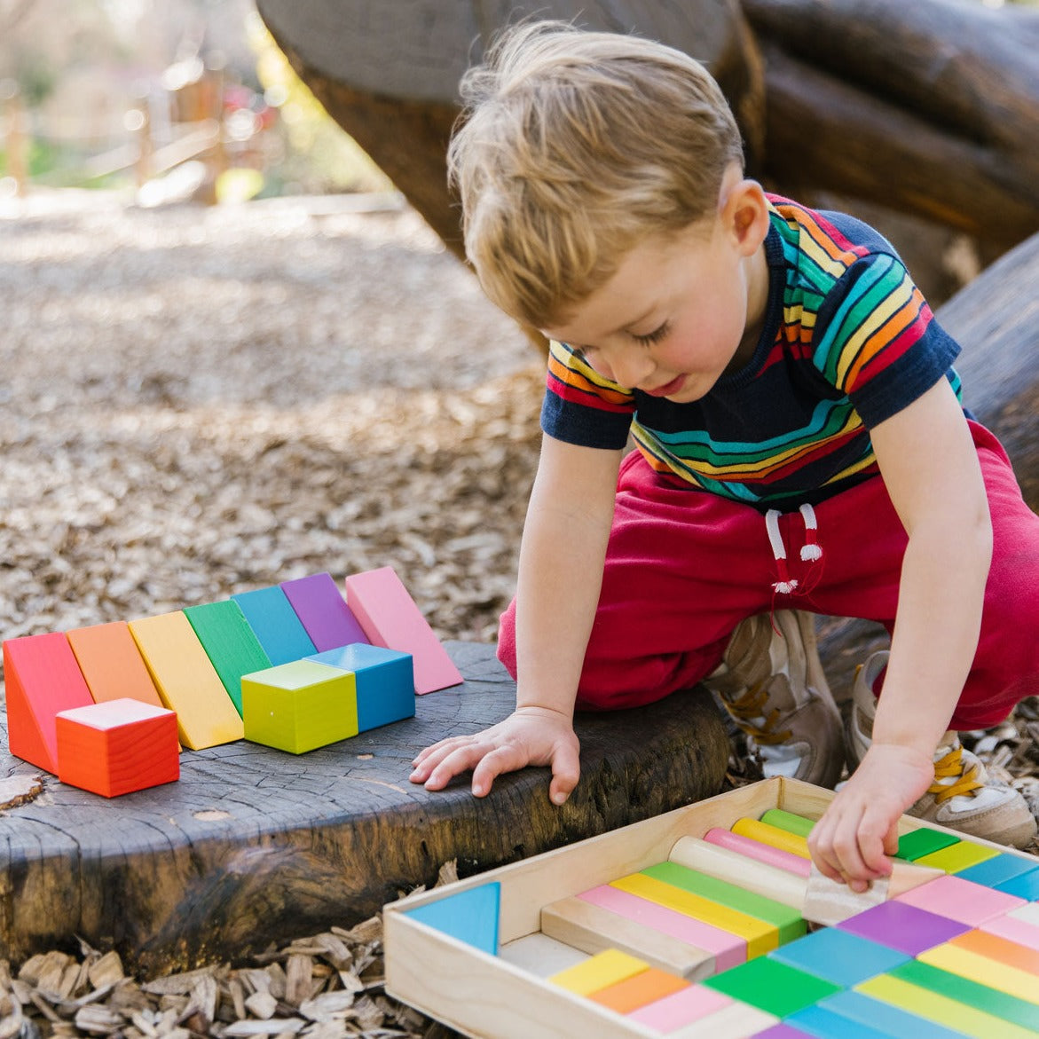 Tray of Play, Tray of Play,Rainbow coloured wooden blocks,Jumbo Wooden Blocks,Jumbo Block Set,Jumbo Sensory play blocks,sensory play Blocks, Tray of Play,Let your child's imagination run wild with these beautiful and vibrant wooden building blocks! Designed to promote open-ended construction and encourage creative play, these blocks are sure to be a favorite at playtime.Made from sturdy and sustainable pine wood and plywood, these blocks are built to last. Each set incl,Tray of PlayLet your child's imaginat