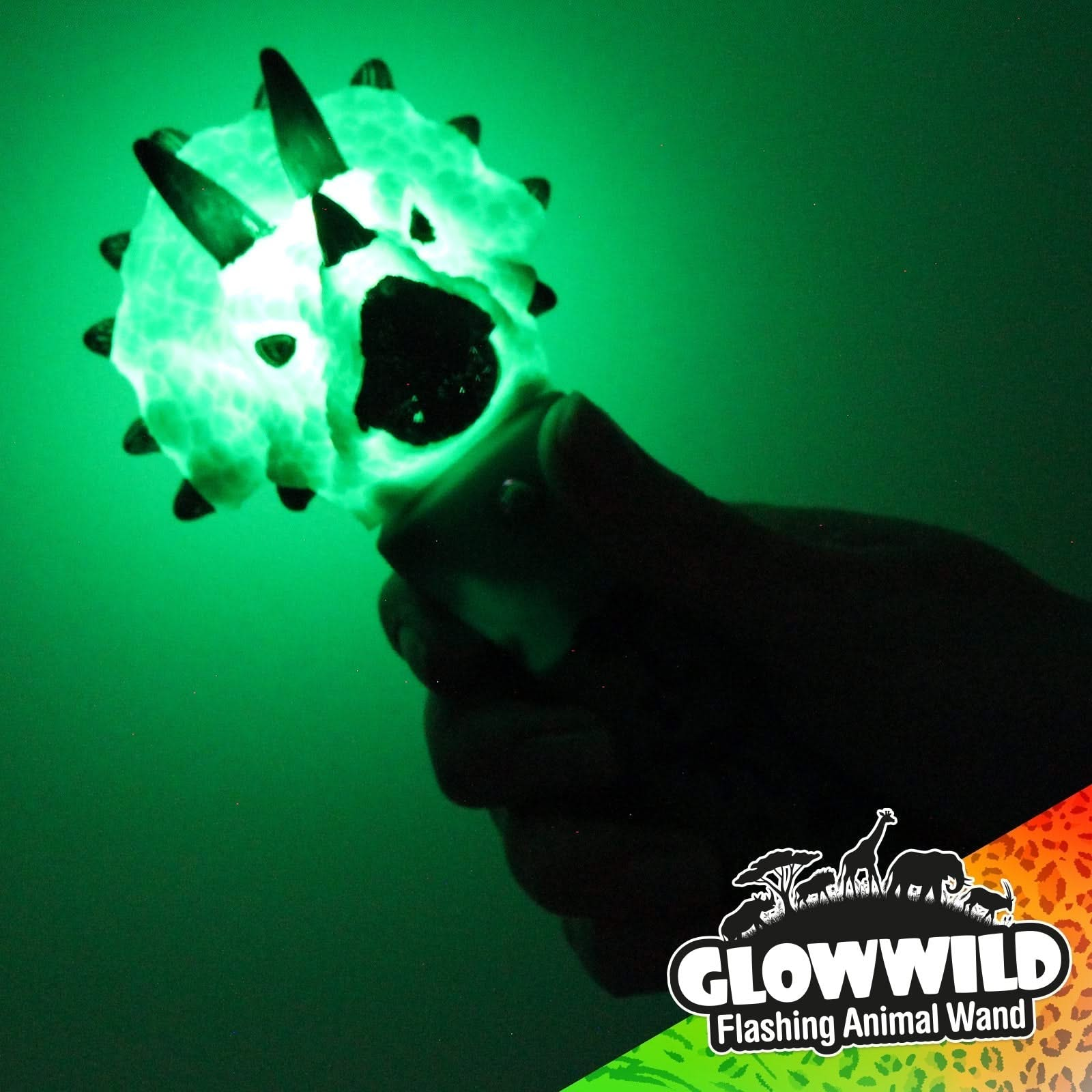 Triceratops Mini Light Up Animal Wand 7", Triceratops Mini Light Up Animal Wand 7"-Sensory Toys,Triceratops Mini Light Up Animal Wand, Triceratops Mini Light Up Animal Wand 7",Triceratops Mini Light Up Animal Wand 7" Description Bring Jurassic World to party time with this flashing dino wand topped with a triceratops head! Packed with colour change LEDs, this triceratops wand shines through a multi coloured light show with incredible flashing effects that will mesmerise! At 7"Triceratops Mini Light Up Anima