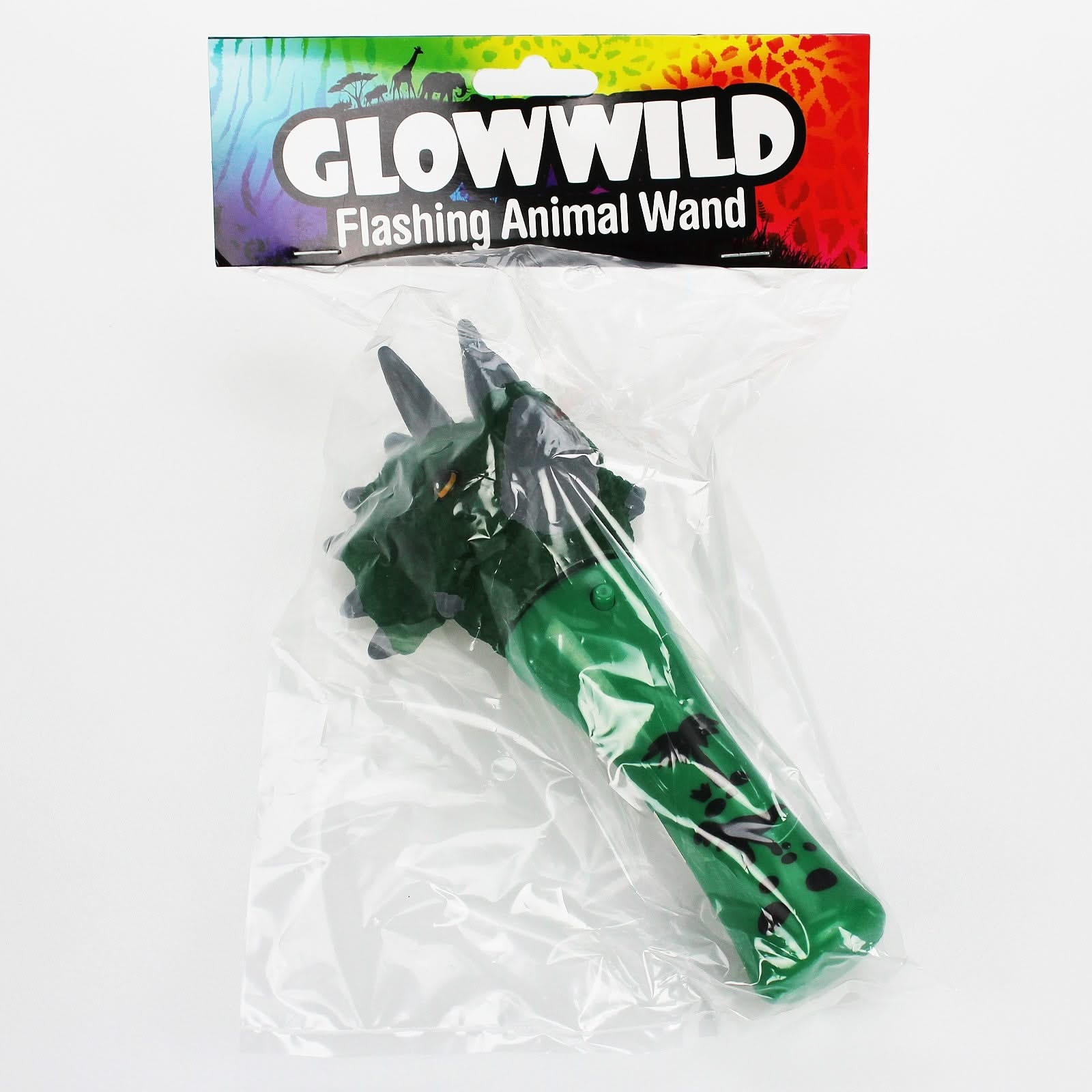 Triceratops Mini Light Up Animal Wand 7", Triceratops Mini Light Up Animal Wand 7"-Sensory Toys,Triceratops Mini Light Up Animal Wand, Triceratops Mini Light Up Animal Wand 7",Triceratops Mini Light Up Animal Wand 7" Description Bring Jurassic World to party time with this flashing dino wand topped with a triceratops head! Packed with colour change LEDs, this triceratops wand shines through a multi coloured light show with incredible flashing effects that will mesmerise! At 7"Triceratops Mini Light Up Anima