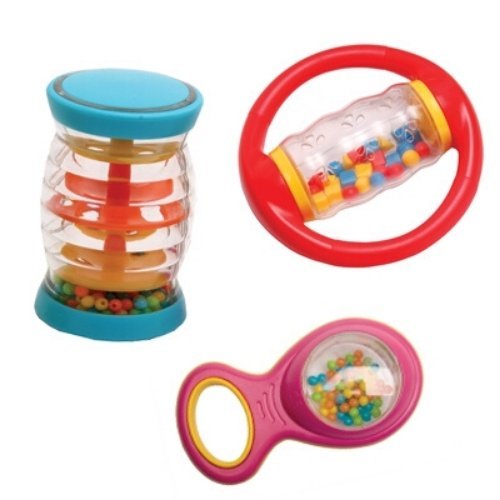 Trio Rattle Band, Trio Rattle Band,Nursery music toys,early years musical toys, Trio Rattle Band,hold and shake, the Halilit Trio Rattle Band is the perfect introduction to the world of music for your little one.This beautiful set includes three different rattles - the Baby Shaker, Rolling Shapes, and the popular Rainboshaker. Each rattle is filled with colourful cascading beads that create a delightful sound with,Trio Rattlehold and shake, the Halilit Trio Rattle Band is the perfect introduction to the wor