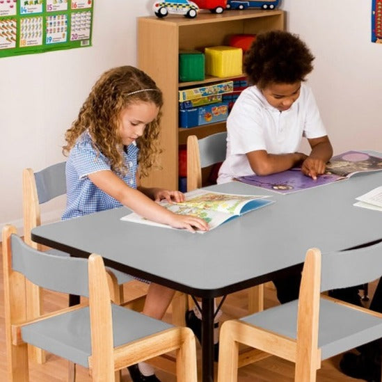 Tuf-Top Height Adjustable Rectangular Table - Heavy Duty, Tuf-Top Height Adjustable Rectangular Table - Heavy Duty,classroom tables,classroom tables,school tables, Tuf-Top Height Adjustable Rectangular Table - Heavy Duty,These high quality Rectangle shaped adjustable height tables, classroom tables are suitable for heavy duty use with a sturdy 25 mm thick tough table top. Rectangular table top: 1500 mm wide x 750 mm deep Height is adjustable in 25 mm increments from 430 mm to 635 mm, suitable for ages up to