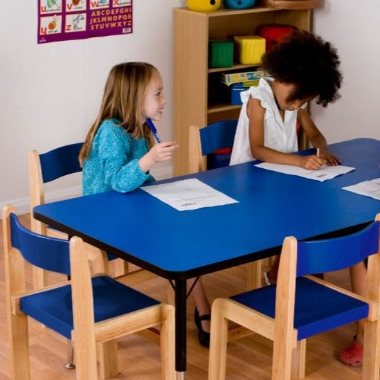 Tuf-Top Height Adjustable Rectangular Table - Heavy Duty, Tuf-Top Height Adjustable Rectangular Table - Heavy Duty,classroom tables,classroom tables,school tables, Tuf-Top Height Adjustable Rectangular Table - Heavy Duty,These high quality Rectangle shaped adjustable height tables, classroom tables are suitable for heavy duty use with a sturdy 25 mm thick tough table top. Rectangular table top: 1500 mm wide x 750 mm deep Height is adjustable in 25 mm increments from 430 mm to 635 mm, suitable for ages up to