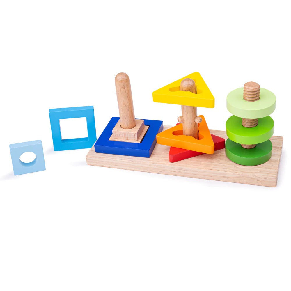 Twist and Turn Puzzle, Twist and Turn Puzzle,Bigjigs wooden toys,bigjigs discount code,wooden toys,wooden therapy toys, Twist and Turn Puzzle,This highly educational wooden Twist and Turn Puzzle provides early learners with an introduction to different shapes, colours and textures. The Twist and Turn Puzzle each of the brightly coloured wooden squares, triangles and circles to slide them down one of three sturdy pegs until they reach the base. This wooden Tw,TwistThis highly educational wooden Twist and Tur