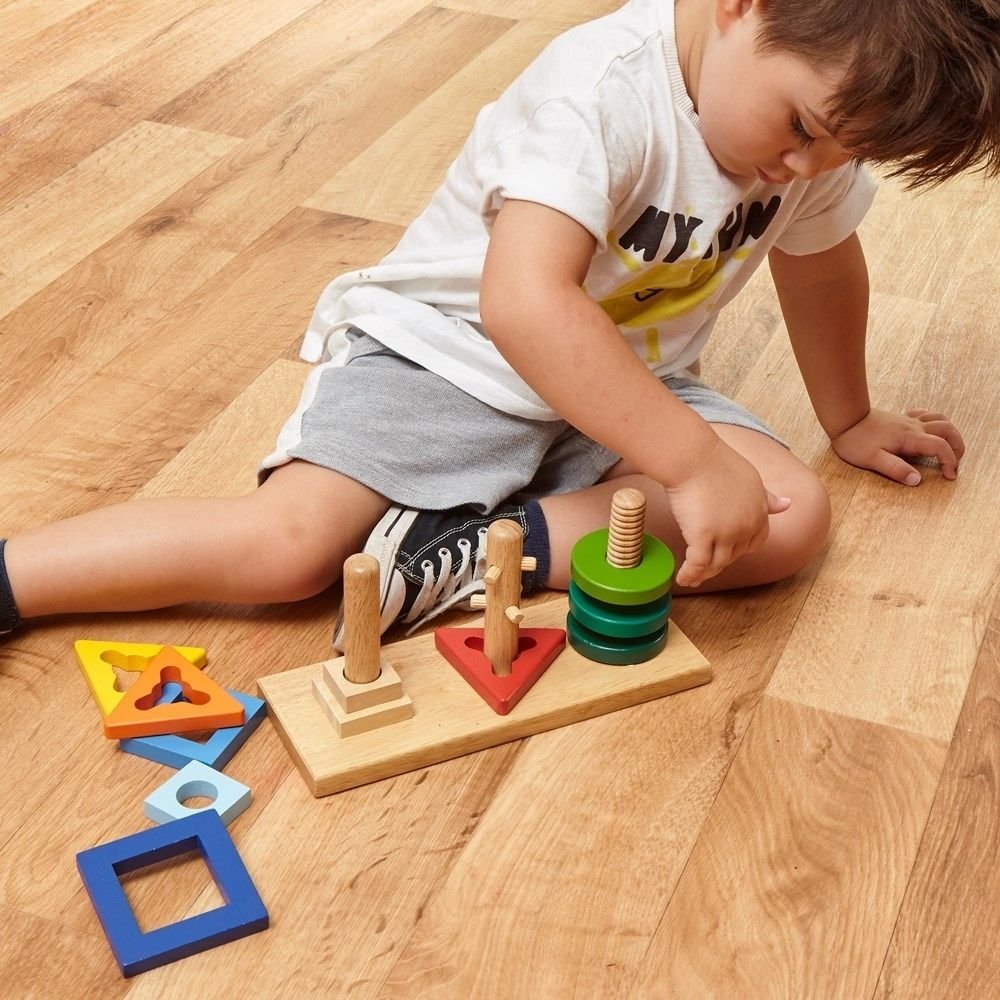 Twist and Turn Puzzle, Twist and Turn Puzzle,Bigjigs wooden toys,bigjigs discount code,wooden toys,wooden therapy toys, Twist and Turn Puzzle,This highly educational wooden Twist and Turn Puzzle provides early learners with an introduction to different shapes, colours and textures. The Twist and Turn Puzzle each of the brightly coloured wooden squares, triangles and circles to slide them down one of three sturdy pegs until they reach the base. This wooden Tw,TwistThis highly educational wooden Twist and Tur