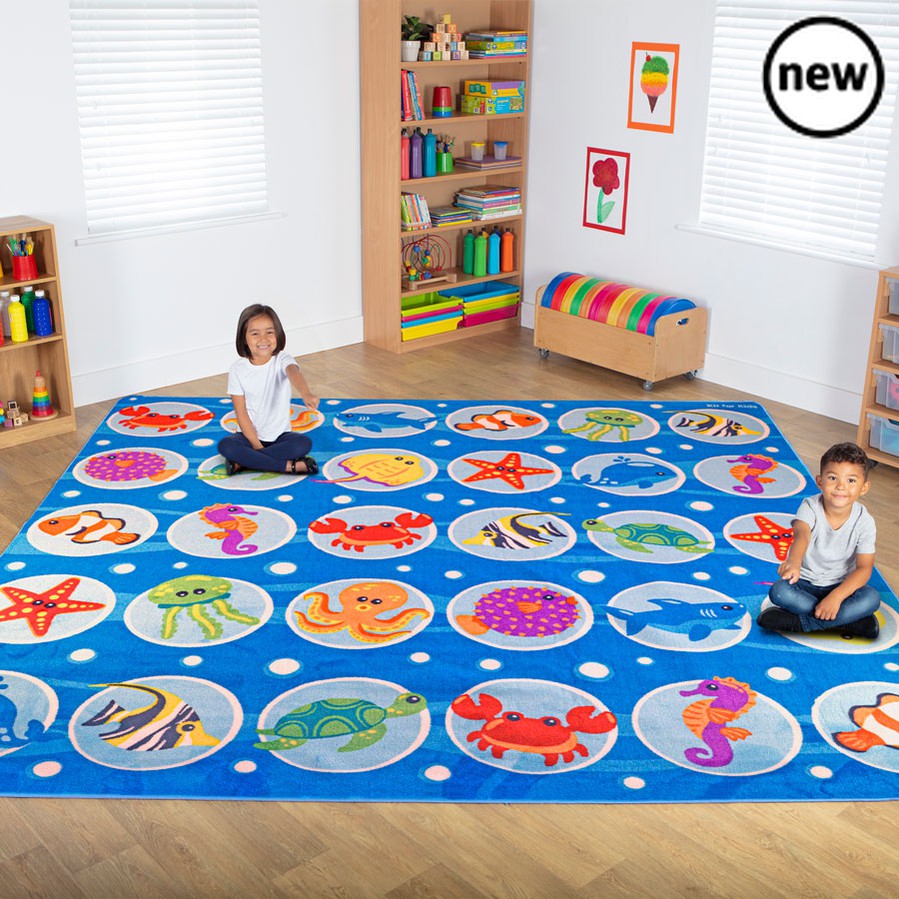 Under the Sea Rectangular Placement Carpet, Under the Sea Rectangular Placement Carpet,school equipment supplier,School carpets,school rugs,classroom rugs, Under the Sea Rectangular Placement Carpet,This brightly coloured Under the Sea Rectangular Placement Carpet has various different placement areas which can each be identified by an undersea creature. This means children will be able to choose a creature to sit on during reading time and group lessons. The Under the Sea Rectangular Placement CarpetThis b