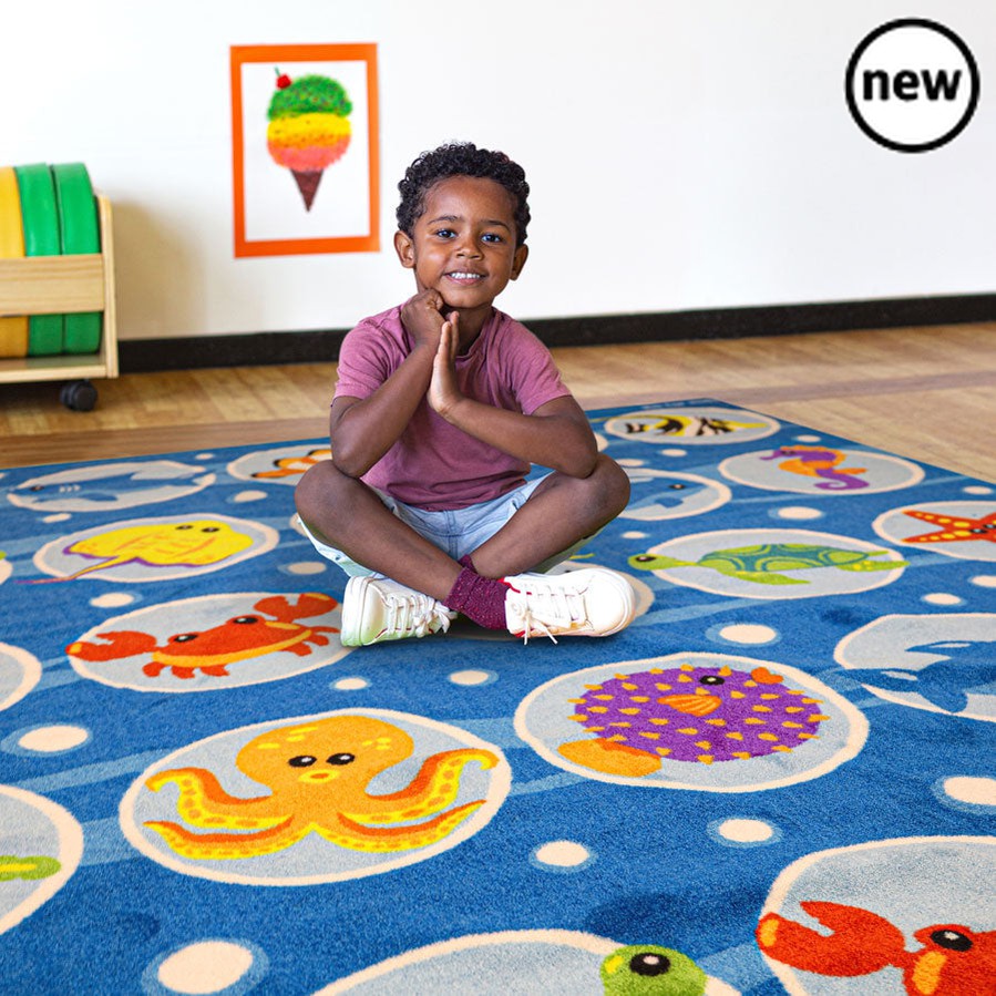 Under the Sea Rectangular Placement Carpet, Under the Sea Rectangular Placement Carpet,school equipment supplier,School carpets,school rugs,classroom rugs, Under the Sea Rectangular Placement Carpet,This brightly coloured Under the Sea Rectangular Placement Carpet has various different placement areas which can each be identified by an undersea creature. This means children will be able to choose a creature to sit on during reading time and group lessons. The Under the Sea Rectangular Placement Carpet featu