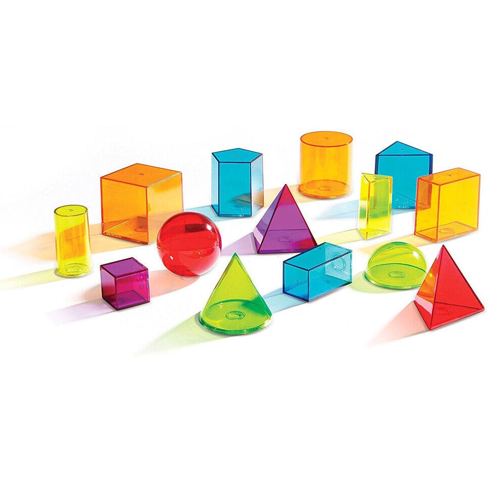 View-Thru Geometric Solids (Set of 14), View-Thru Geometric Solids (Set of 14),Learning Resources View-Thru Geometric Solids,Sensory Blocks, View-Thru Geometric Solids (Set of 14),These modern and colourful transparent View-Thru Geometric Solids 3-D shapes provide a hands-on way for young learners to explore a variety of mathematical concepts. The View-Thru Geometric Solids are specifically designed to introduce geometry, these durable plastic shapes also provide children with theThese modern and colourful 