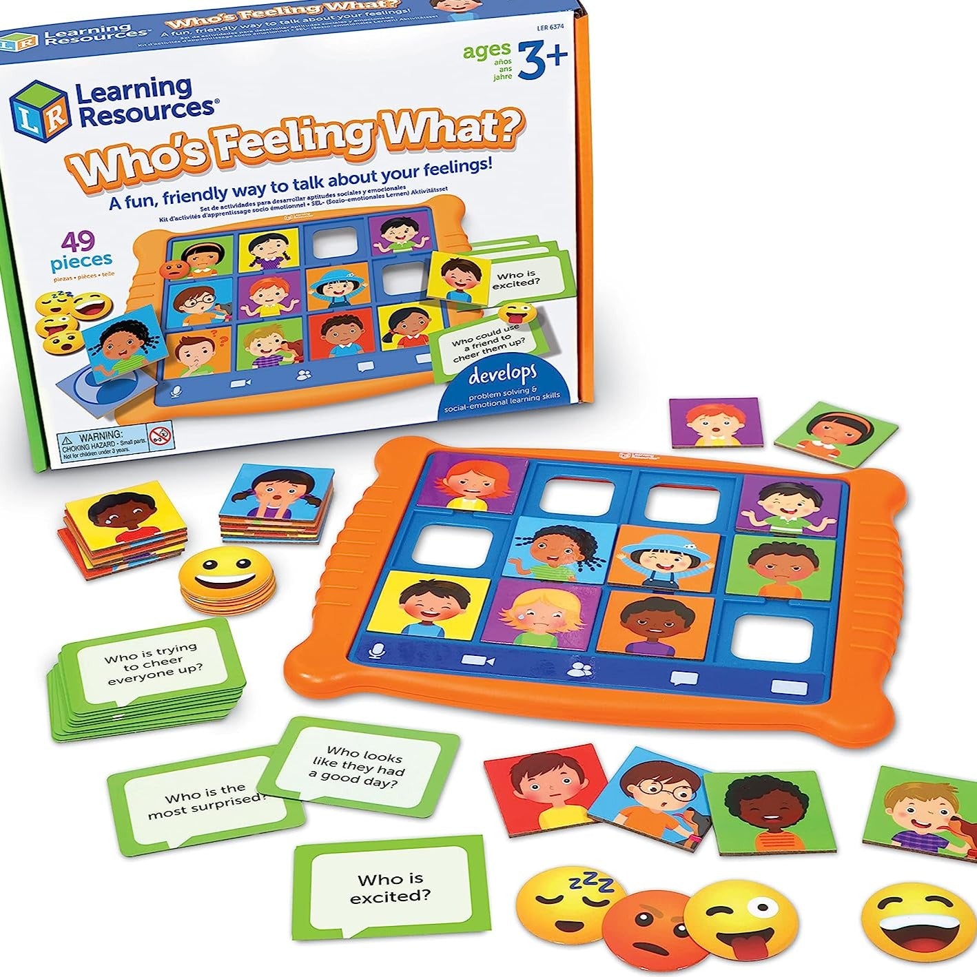 Who's Feeling What, Who's Feeling What,Learning Resources Who's Feeling What,Whos feeling what, Who's Feeling What,There are so many fun ways to help children with identifying emotions and learning about themselves and others with Who’s Feeling What? Inspired by video calling, Children build empathy and SEL skills as they decode the video callers' facial expressions in this communication game.There are so many fun ways to help children with identifying emotions and learning about themselves and others with 