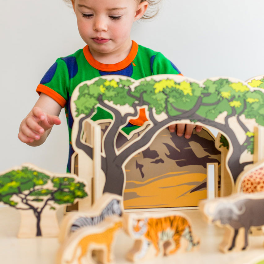 Wooden Animals In The Wild, Wooden Animals In The Wild,Wooden animal toys,Pretend play animals,wooden toys,Children's wooden toys, Wooden Animals In The Wild,The Wooden Animal Set is a top-quality product designed for children to foster their creativity and imagination. The set includes a range of beautifully illustrated wild animals, two wooden arched trees, a mountain range, and a wooden tree. The set is perfect for creating an exciting playscape for your little ones toThe Wooden Animal Set is a top-quali