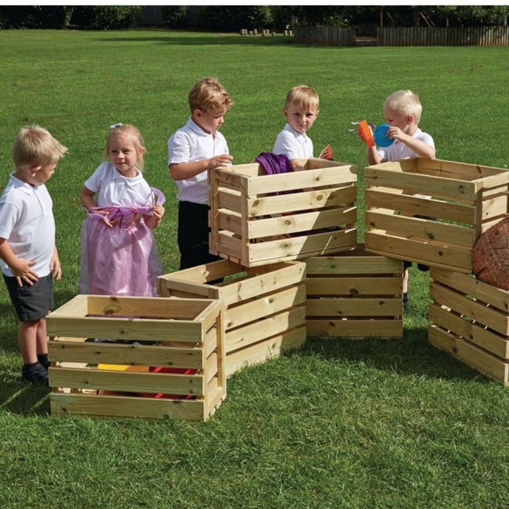 Wooden Crates Pack of six, Wooden Crates Pack of six,open ended play resources,outdoor open ended play resources,early years outdoor resources, Wooden Crates Pack of six,Let your child's imagination run wild! These Wooden Crates are a fabulous open-ended resource for storage and play! These stackable crates are great for den making, motor skills, collaborative games and language activities. The Wooden Crates are also great for storing loose parts, bricks and blocks. Made from FSCLet your child's imagination