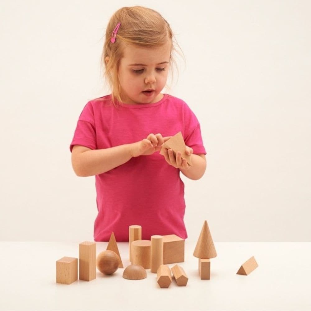 Wooden Geometric Solids - Pk15, Wooden Geometric Solids - Pk15,Geometric shapes,Reception and KS1 geometry resources,geometry resources EYFS, Wooden Geometric Solids - Pk15,The Wooden Geometric Solids set contain 15 smooth hardwood geometric solids,used to teach shapes recognition and to increase geometric understanding. The Wooden Geometric Solids - Pk15 includes a selection of the following geometric shapes: tetrahedron, cube, cylinder, square pyramid, cone, square prism or rectangularThe Wooden Geometric