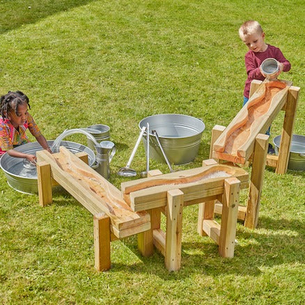 Wooden Water Channelling Chutes, Wooden Water Channelling Chutes,water channeling play,outdoor water play resources,early years outdoor resources, Wooden Water Channelling Chutes,Transform outdoor playtime into a captivating sensory experience with the Wooden Water Channelling Chutes. This natural wooden channelling system is designed to demonstrate various speeds of water flows, from gentle drips to exhilarating splashes.Encouraging teamwork and experimentation, these chutes foster a sense of ,Wooden Water