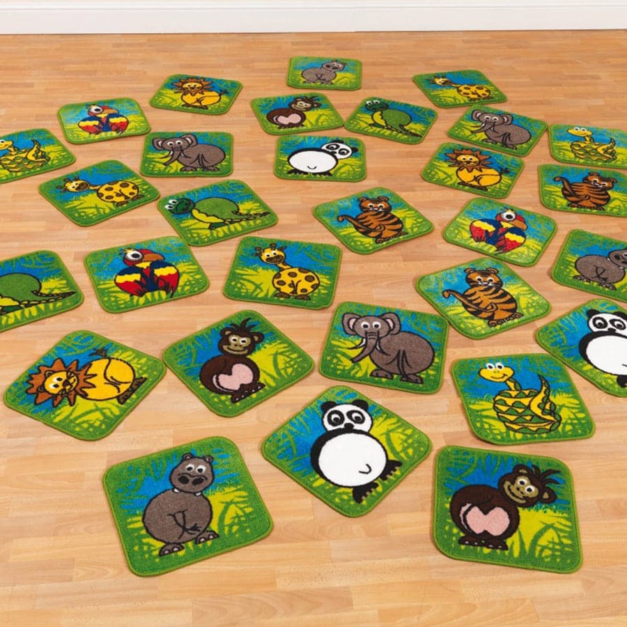 Zoo Conservation Mini Carpets, Zoo Conservation Mini Carpets, Children's placement carpets, Children's placement mats, EYFS carpets, EYFS seating ideas, Children's zoo carpets, Zoo Conservation Mini Carpets,The Zoo Conservation Mini Carpets are a bold and colourful addition to your early years setting.Children will love to identify the zoo animals and engage in conversation about the animals on show. The Zoo Conservation Mini Carpets comes as a pack of 30 making these a cost effective addition to your class