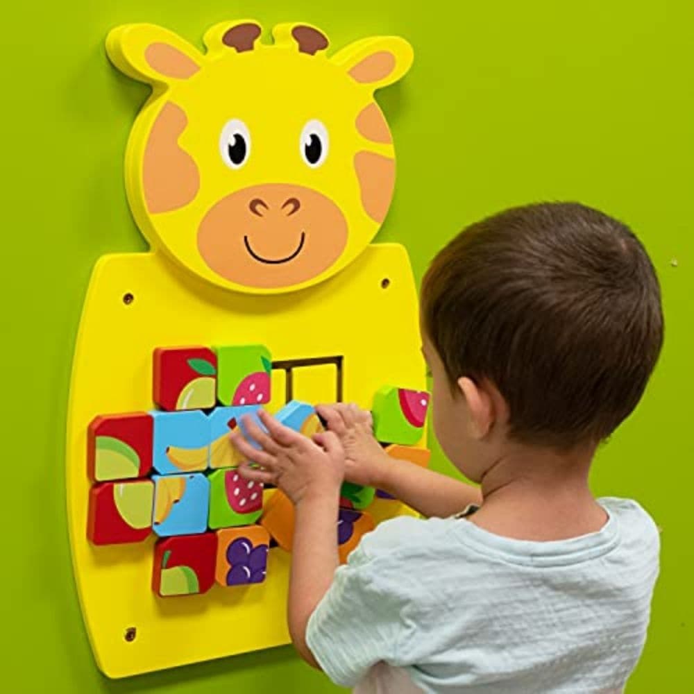 Activity Wall Panel Giraffe, Activity Wall Panel Giraffe, Special Needs wall panel Toys, Sensory Toys, Special Needs Toys, Sensory equipment, Special needs equipment, Sensory room equipment, developmental environment setting, wall activity panels, wall hanging activities, sen learning, sensory education, special educational needs, Activity Wall Panel Giraffe,An appealing manipulative Activity Wall Panel Giraffe in a bear design, providing a range of fine motor activities several children can enjoy at once. 