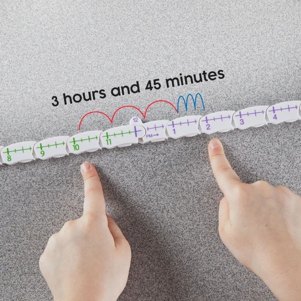 Advanced Number Line Clock, Advanced Number Line Clock,Learning Clock,Learn the time,clock time resources,Digital Timer,classroom timers,classroom digital timers,class timers,school timers, Advanced Number Line Clock,The Advanced Number Line Clock helps students boost their time-telling skills with the hands-on Advanced NumberLine Clock™. Each removable hour and minute chain on this teaching time clock unfurl into a straight number line. This helps children see how a clock face isThe Advanced Number Line Cl