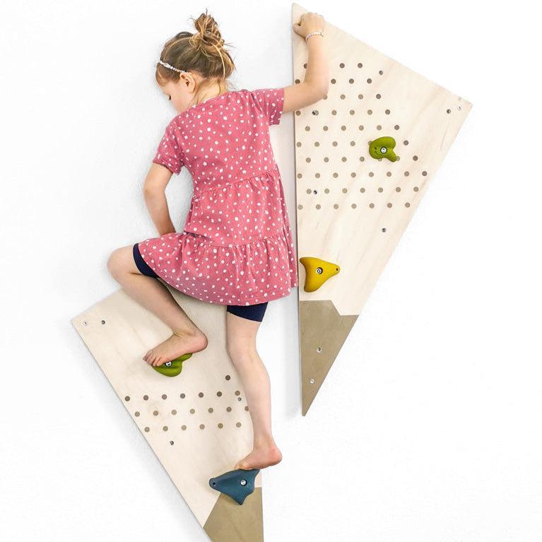 Adventure Climbing Wall, Adventure Climbing Wall,Sensory climbing wall.Speci needs climbing wall, Adventure Climbing Wall – Modular Indoor Climbing Fun for Nurseries! Turn your nursery into an exciting indoor climbing playground with the Adventure Climbing Wall! This sturdy, modular rock-climbing set consists of two triangular panels, each featuring nine pre-drilled holes to allow flexible positioning of the 6 included climbing grips. The grips can be adapted to suit children's age, size, and ability, ensur