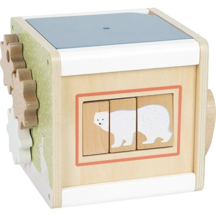 Artic Motor Skills Cube, Artic Motor Skills Cube,FSC Certified Activity Cube,Bigjigs 100% FSC Certified Activity Cube,Bigjigs toys, Arctic Motor Skills Cube – A Fun & Educational Wooden Activity Toy! Let little explorers dive into the Arctic with the Arctic Motor Skills Cube, a beautifully crafted multi-functional activity toy designed to enhance fine motor skills, problem-solving, and sensory development. Featuring adorable Arctic animals like polar bears, seals, walruses, arctic foxes, and mountain hares,