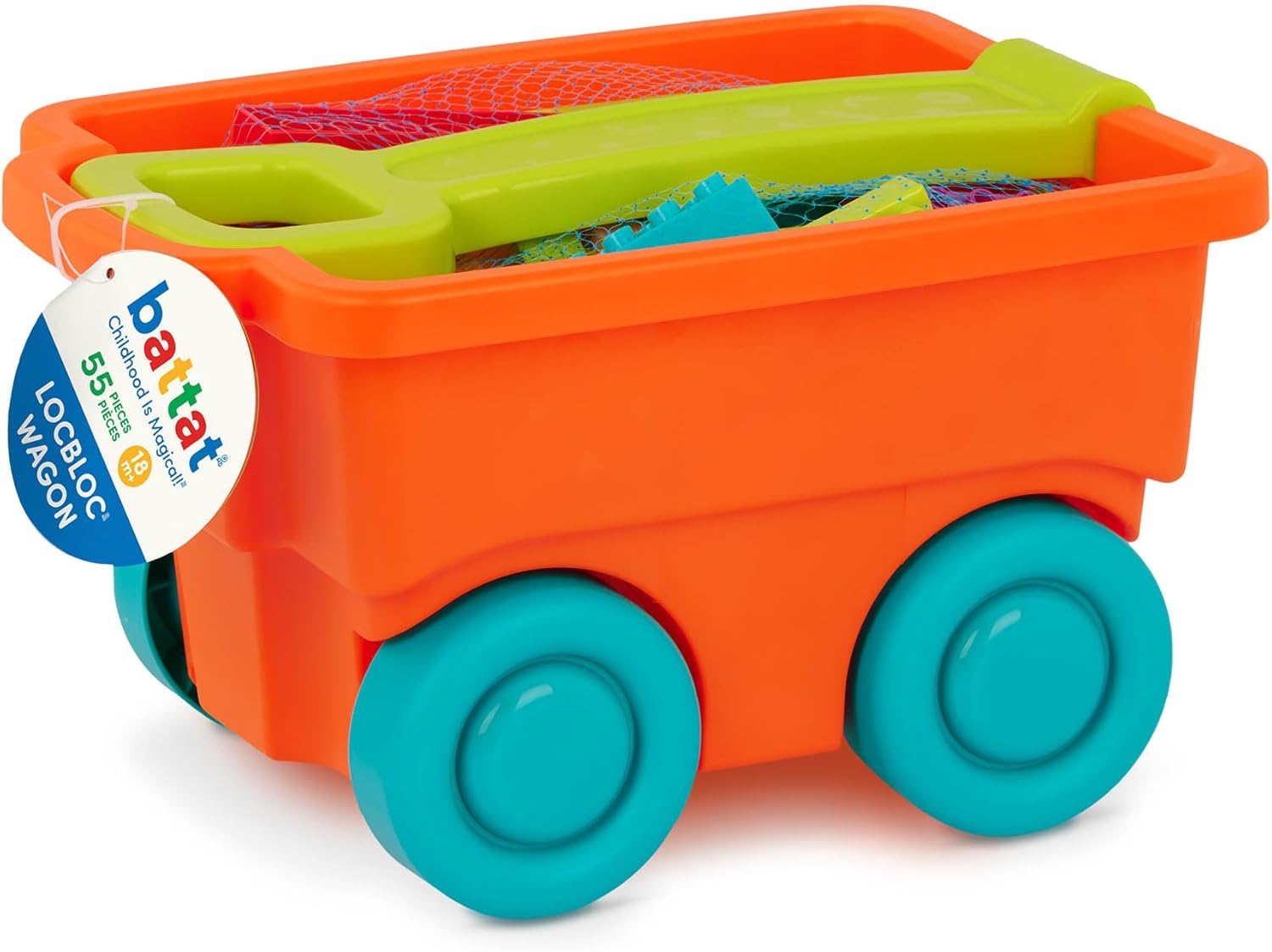 Battat LOCBLOC Wagon, Battat LOCBLOC Wagon,Battat Toys, Baby Sensory Toys, Battat LOCBLOC Wagon – Build, Play, and Explore! The Battat LOCBLOC Wagon is the perfect combination of creativity, mobility, and skill development, making playtime both fun and educational. Packed with 54 chunky building blocks, this pull-along wagon allows young builders to stack, create, and transport their masterpieces wherever their imagination takes them. On-the-Move Fun More than just a building set, the LOCBLOC Wagon adds an 