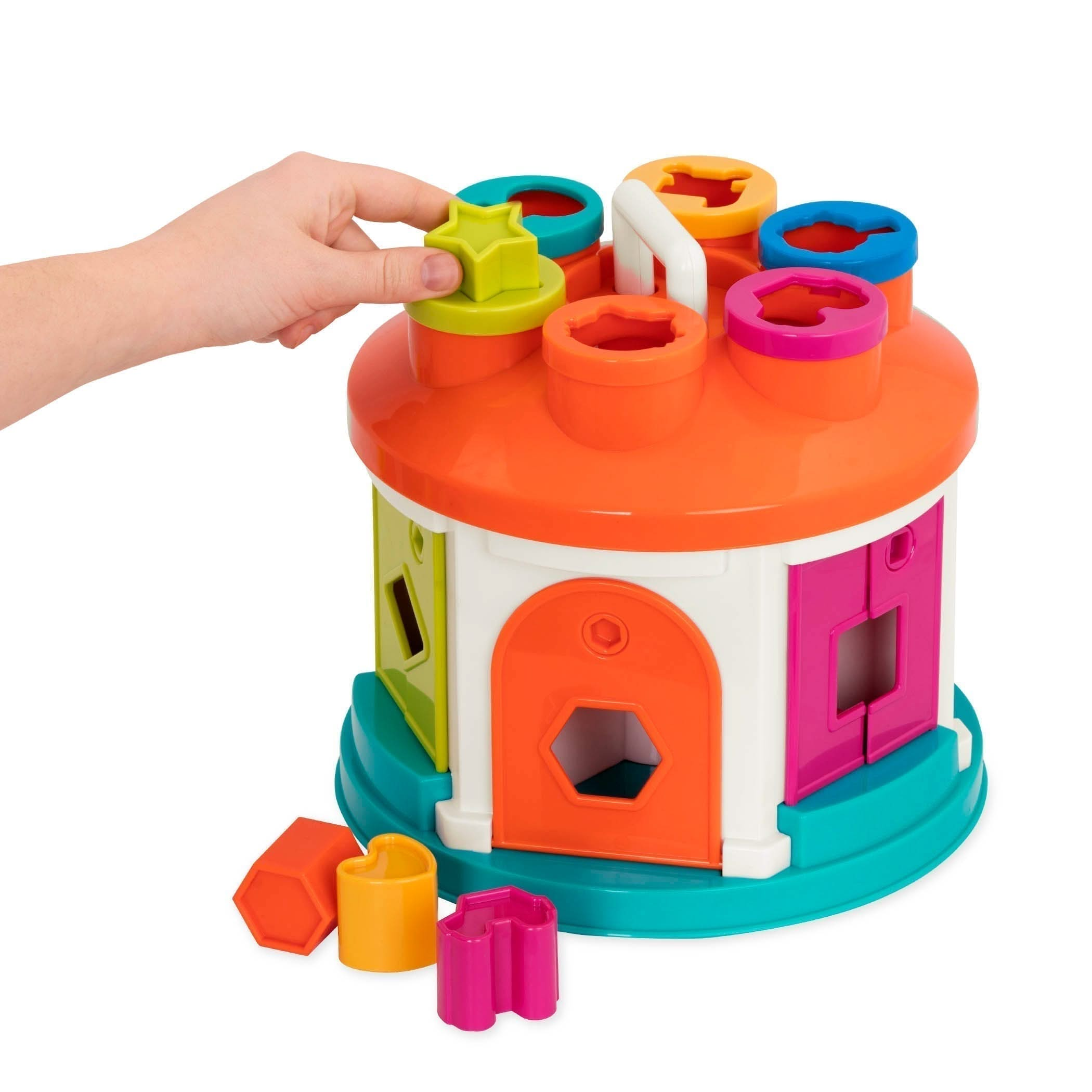 Battat Shape Sorter House, Battat Shape Sorter House,Battat toys,Battat toys uk,Battat baby toys,Battat toddler toys,Battat Shape and Sounds Sorter Toddler Activity Toy,shape sorter toy,childrens shape sorting toy, Battat Shape Sorter House,The Shape Sorter House from Battat is a take-along shape sorting playset that comes with 12 different shapes, a set of 6 keys and many shape and colour sorting features. Shapes are easy to grab and fit and slide perfectly through a hole of the same shape somewhere around