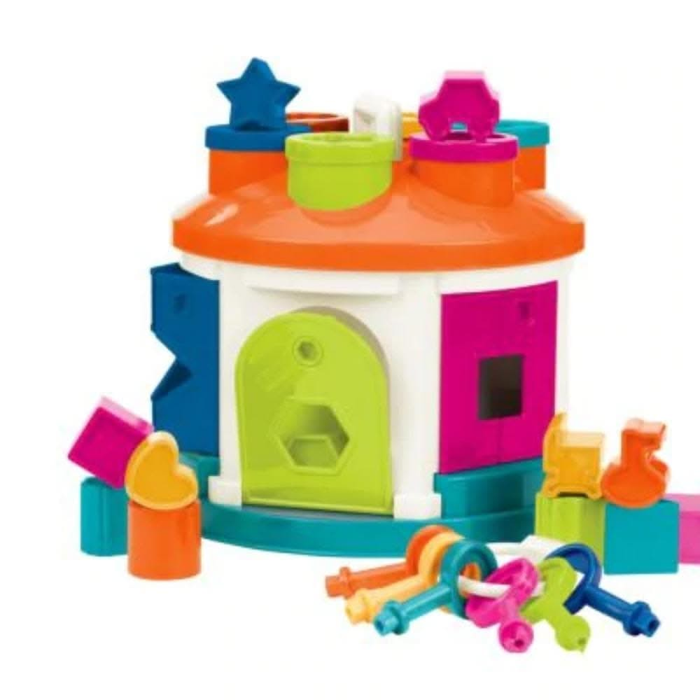 Battat Shape Sorter House, Battat Shape Sorter House,Battat toys,Battat toys uk,Battat baby toys,Battat toddler toys,Battat Shape and Sounds Sorter Toddler Activity Toy,shape sorter toy,childrens shape sorting toy, Battat Shape Sorter House,The Shape Sorter House from Battat is a take-along shape sorting playset that comes with 12 different shapes, a set of 6 keys and many shape and colour sorting features. Shapes are easy to grab and fit and slide perfectly through a hole of the same shape somewhere around