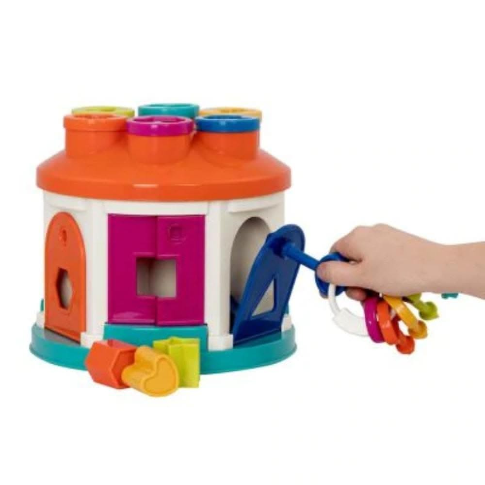 Battat Shape Sorter House, Battat Shape Sorter House,Battat toys,Battat toys uk,Battat baby toys,Battat toddler toys,Battat Shape and Sounds Sorter Toddler Activity Toy,shape sorter toy,childrens shape sorting toy, Battat Shape Sorter House,The Shape Sorter House from Battat is a take-along shape sorting playset that comes with 12 different shapes, a set of 6 keys and many shape and colour sorting features. Shapes are easy to grab and fit and slide perfectly through a hole of the same shape somewhere around