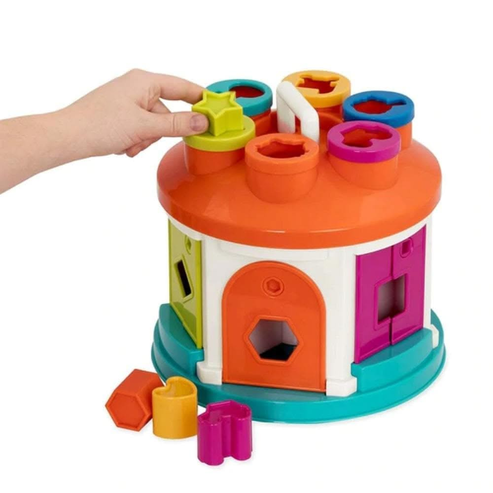 Battat Shape Sorter House, Battat Shape Sorter House,Battat toys,Battat toys uk,Battat baby toys,Battat toddler toys,Battat Shape and Sounds Sorter Toddler Activity Toy,shape sorter toy,childrens shape sorting toy, Battat Shape Sorter House,The Shape Sorter House from Battat is a take-along shape sorting playset that comes with 12 different shapes, a set of 6 keys and many shape and colour sorting features. Shapes are easy to grab and fit and slide perfectly through a hole of the same shape somewhere around