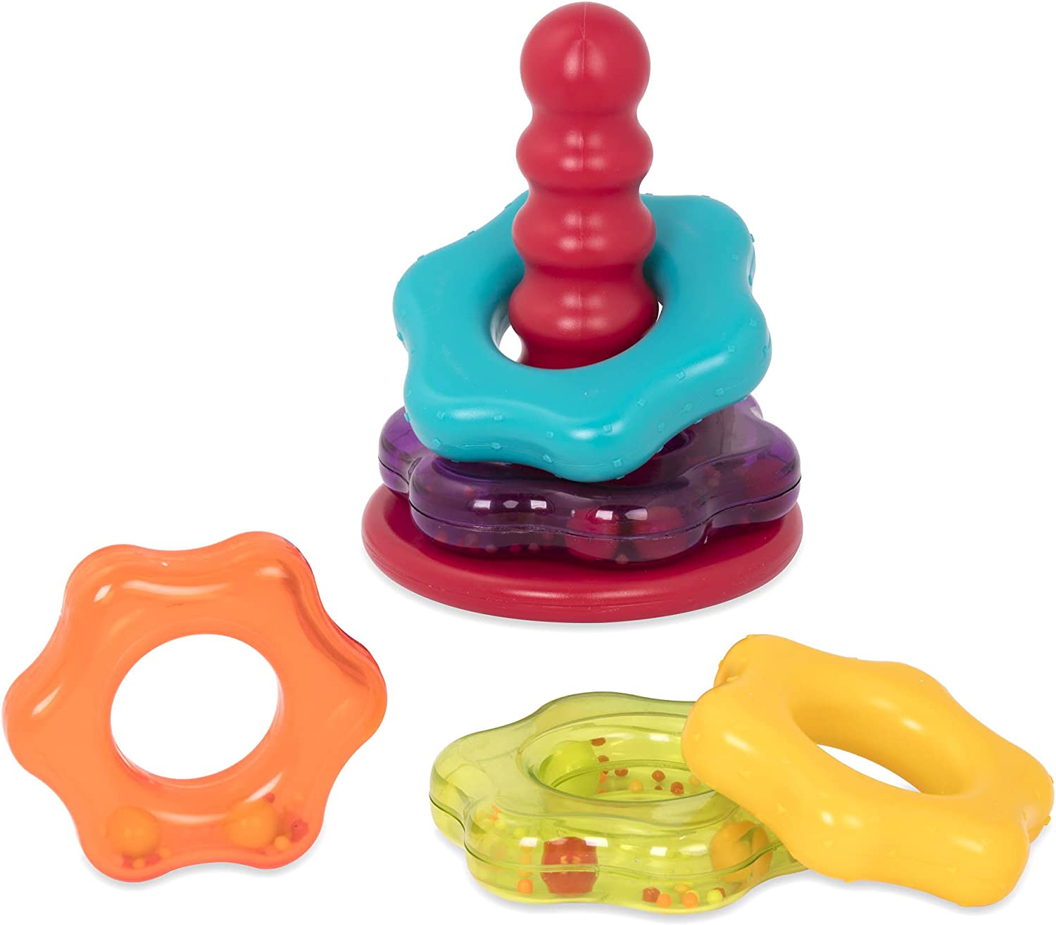 Battat Stacking Rings, Battat Stacking Rings,Battat toys,Battat toys uk,Battat baby toys,Battat toddler toys,Battat Shape and Sounds Sorter Toddler Activity Toy,shape sorter toy,childrens shape sorting toy, Battat Stacking Rings,Battat Stacking Rings Shake, rattle, and stack with the vibrant Battat Stacking Rings! This delightful set includes five uniquely shaped rings that double as rattles, filled with colourful cascading beads that create engaging sounds when shaken and stacked. Perfect forBattat Stackin