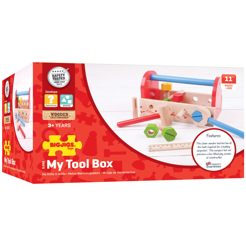 Bigjigs My Tool Box, Bigjigs My Tool Box,Children's tool box,Children's wooden tool box,wooden tool box,toddlers tool box, Bigjigs My Tool Box,Bigjigs My Tool Box Get ready to hammer, fix, and build with the Bigjigs My Tool Box! Designed for budding builders and imaginative play, this sturdy wooden toolbox is packed with essential tools, making it the perfect addition to your child's playroom. Bigjigs My Tool Box Features Complete Set: Includes 16 pieces such,Bigjigs My Tool BoxBigjigs My Tool Box Get ready