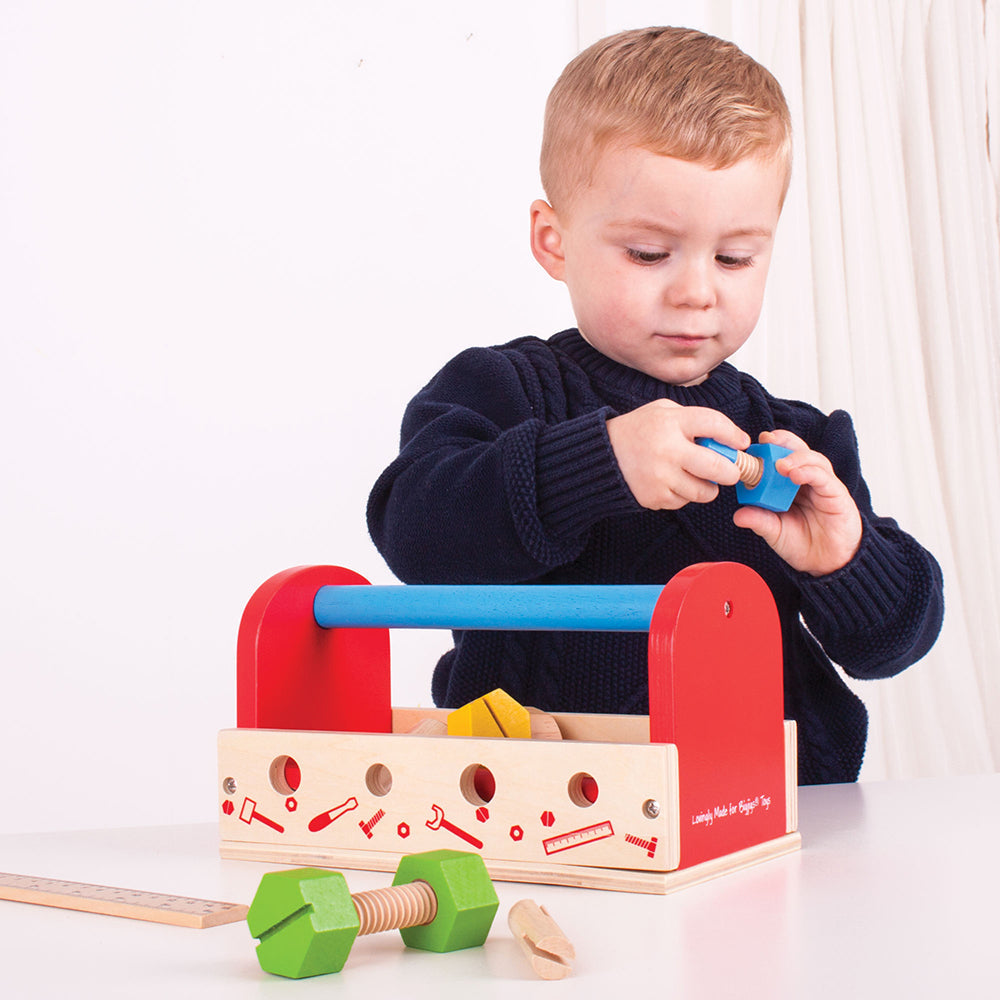 Bigjigs My Tool Box, Bigjigs My Tool Box,Children's tool box,Children's wooden tool box,wooden tool box,toddlers tool box, Bigjigs My Tool Box,Bigjigs My Tool Box Get ready to hammer, fix, and build with the Bigjigs My Tool Box! Designed for budding builders and imaginative play, this sturdy wooden toolbox is packed with essential tools, making it the perfect addition to your child's playroom. Bigjigs My Tool Box Features Complete Set: Includes 16 pieces such,BigjigsBigjigs My Tool Box Get ready to hammer, 