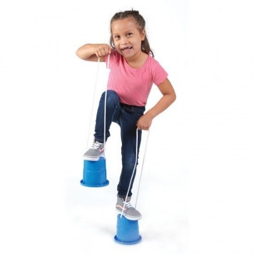 Bucket Balance Stilts, Plastic balance Bucket Stilts,balance toys and games, early years resources, educational resources, educational materials, childrens learning resources, childrens learing materials, teaching resources for children, teaching material for children, Bucket Balance Stilts,Launch your outdoor stomping fun to whole new heights with the Bucket Balance Stilts High quality braided polypropylene line is used for the handles to ensure durability and a good grip for little hands while strong plas