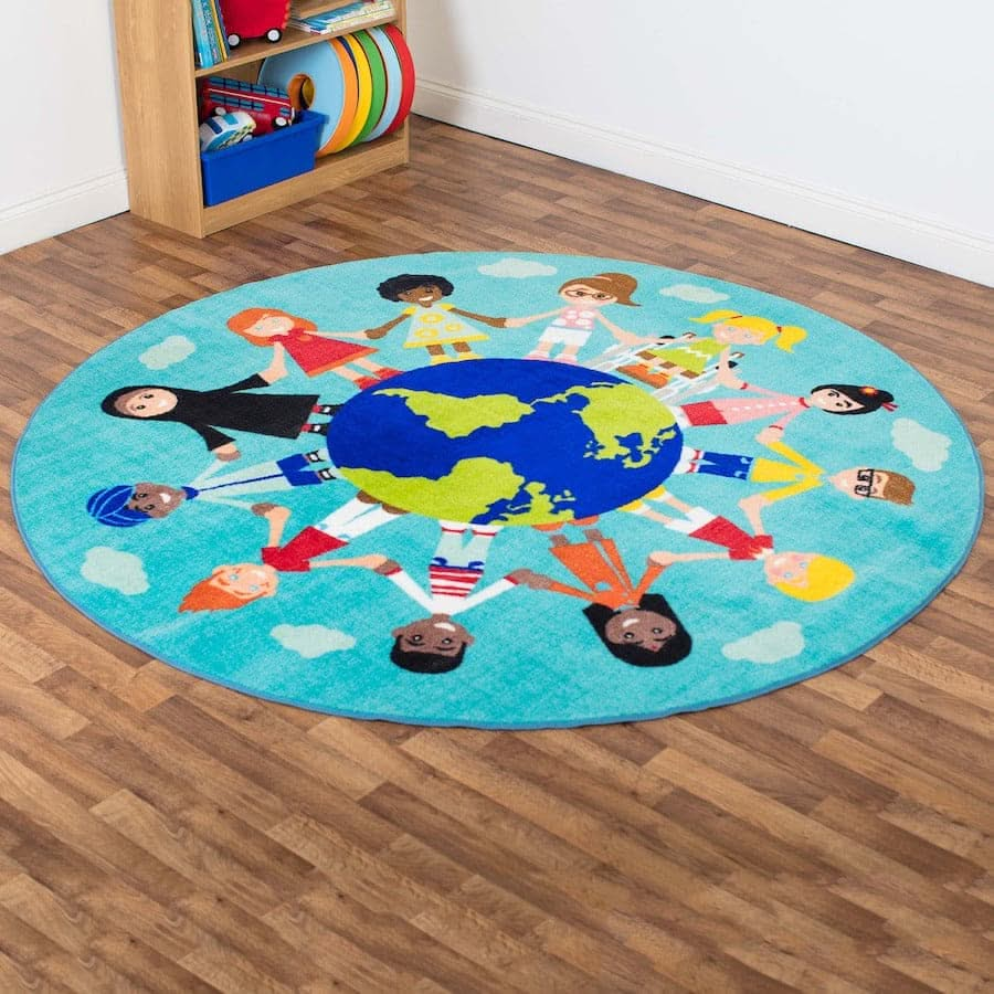 Children of the World Multi-Cultural Carpet Teal, Children of the World Multi-Cultural Carpet Teal, Multi cultural school resources, Multi cultural EYFS resources, School learning carpets, school learning rugs, learning resources, Children of the World Multi-Cultural Carpet Teal,The Children of the World Multi-Cultural Carpet is a thick and soft carpet with images of 12 children from different cultures around the world holding hands. The Children of the World Multi-Cultural Carpet creates awareness of peopl