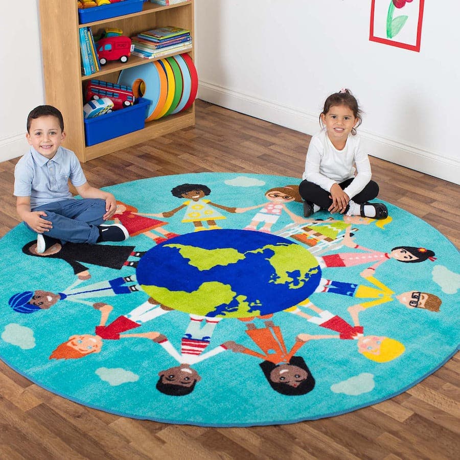 Children of the World Multi-Cultural Carpet Teal, Children of the World Multi-Cultural Carpet Teal, Multi cultural school resources, Multi cultural EYFS resources, School learning carpets, school learning rugs, learning resources, Children of the World Multi-Cultural Carpet Teal,The Children of the World Multi-Cultural Carpet is a thick and soft carpet with images of 12 children from different cultures around the world holding hands. The Children of the World Multi-Cultural Carpet creates awareness of peopl