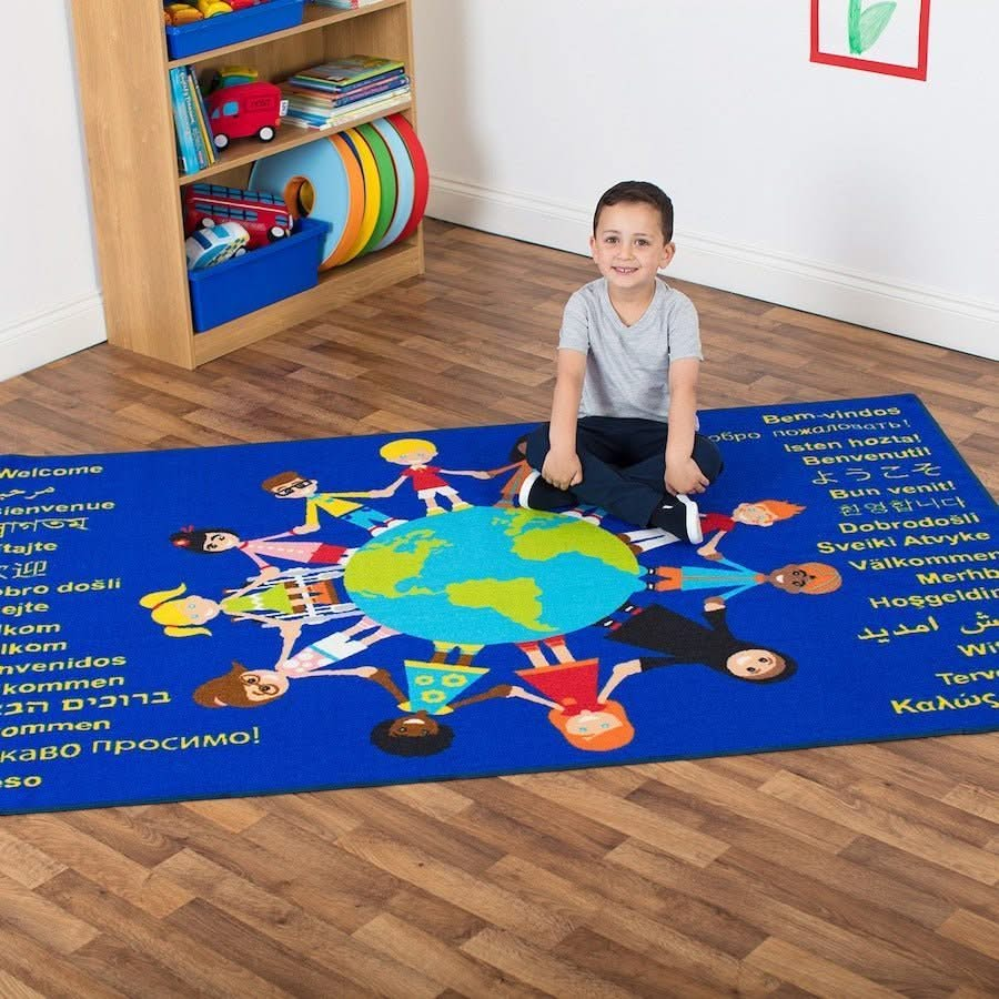 Children of the World Welcome Carpet, Children of the World Welcome Carpet,early years resources, Children of the World Welcome Carpet,educational resources, educational materials, childrens learning resources, children's learning materials, teaching resources for children, teaching material for children, Children of the World Welcome Carpet,This soft, rectangular Children of the World Welcome Carpet which depicts children from around the world holding hands and shows 'welcome' in multiple languages, will e