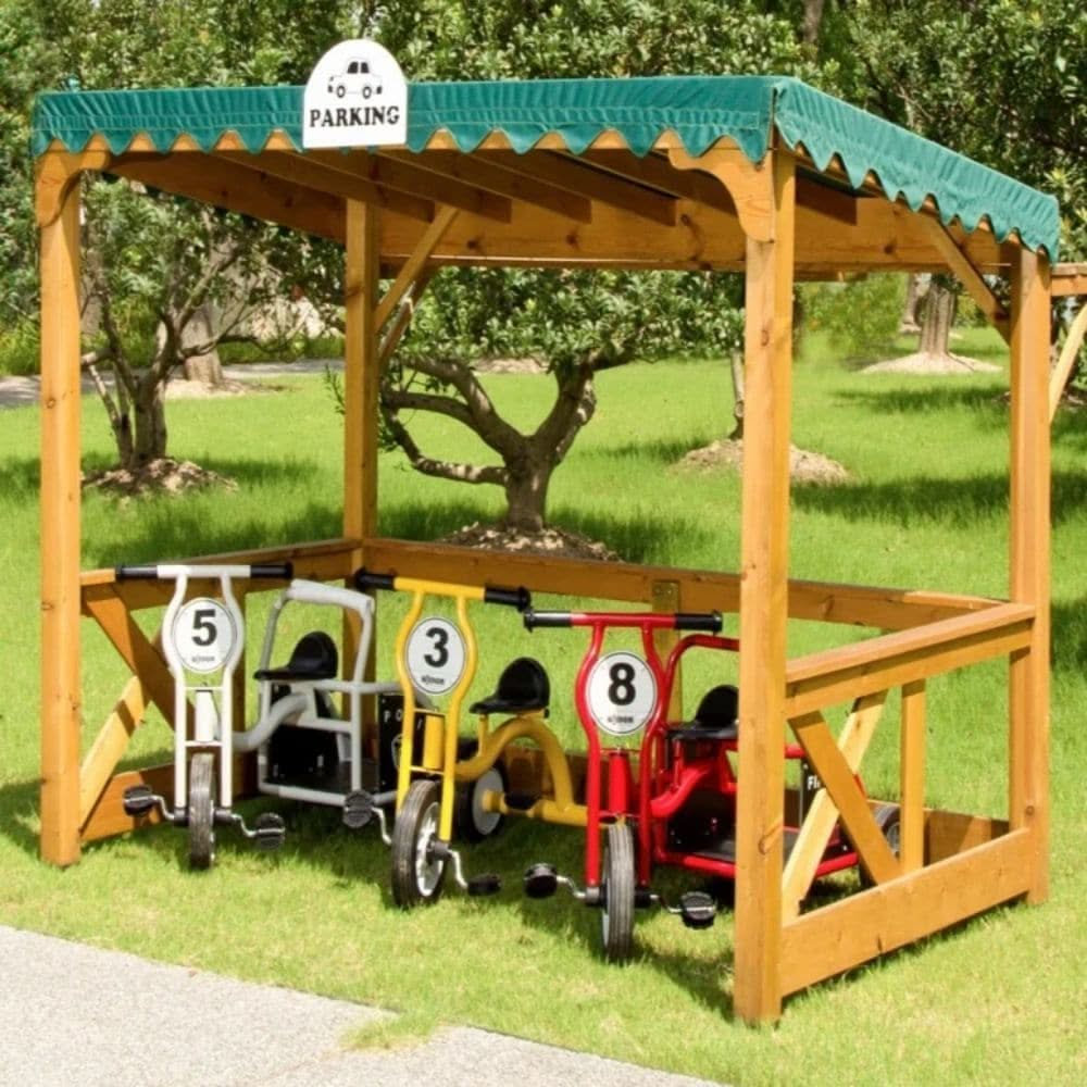 Childrens Wooden Outdoor Parking Shelter, Childrens Wooden Outdoor Parking Shelter,outdoor bike storage,playground bike storage,playground play equipment,early years trikes,childrens trikes,baby trikes,toddler trikes, Childrens Wooden Outdoor Parking Shelter,Provide your little ones with a designated spot to park their tricycles, ensuring the outdoor space remains neat and orderly. Crafted with care and designed to blend seamlessly with any outdoor setting, our Children's Wooden Outdoor Parking Shelter is t