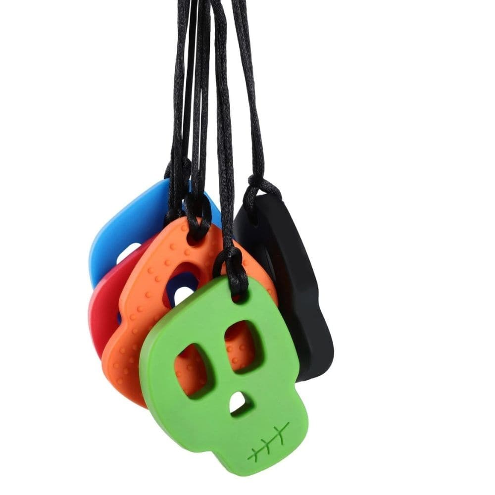 CHUIT Chew Skull Necklace, Sensory Chew Skull Necklace,Chewigem style autism chews,Chewigem autism chew alternatives,Chewigem discount vouchers,chewigem uk alternative supplier,Chewigem UK,Childrens Chewigem style chews, CHUIT Chew Skull Necklace,CHUIT Chew Skull Necklace – Stylish, Functional, and Sensory-Friendly The CHUIT Chew Skull Necklace is a trendy yet practical accessory designed to provide sensory comfort in a discreet and fashionable way. Perfect for those seeking sensory relief through chewing, 