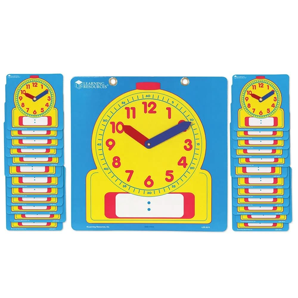 Classroom Clock Kit, Wipe Clean Classroom Clock Kit,Classroom Clock Kit,classroom learning resources,classroom resources,school resources special needs, Classroom Clock Kit,Introduce the concept of time in a fun and interactive way with the Learning Resources Wipe Clean Classroom Clock Kit. Perfect for primary numeracy lessons, this comprehensive set is designed to engage the whole class while making time-telling an accessible and enjoyable activity for young learners. With its combinatio,ClassroomIntroduce