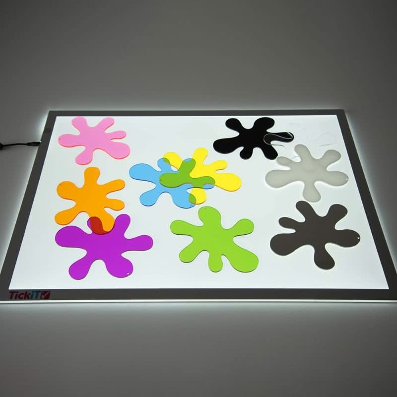 Colour Mixing Splats, Colour Splats,Colour Splats Pack of 10,coloured splats,sensory light table,sensory light panel,light panel for children,colourful transparent and opaque acrylic letters numbers and shapes,coloured numbers letters shapes,coloured acrylic shapes alphabet numbers,Acrylic numbers letters shapes for light box panel,coloured alphabet numbers and shapes for light box panel, Colour Mixing Splats,Introduce a splash of creativity and learning with the Colour Mixing Splats! These vibrant acrylic 