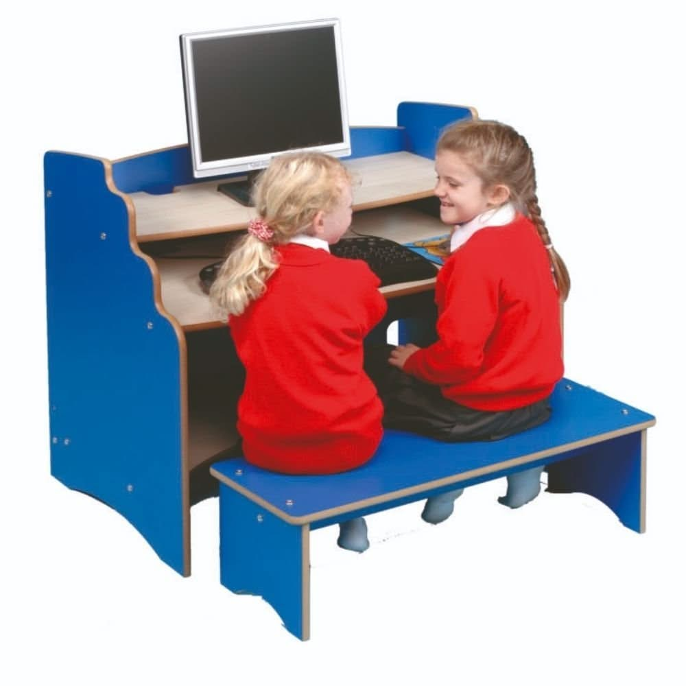 Computer Station and Bench, Computer Station and Bench,Childrens computer desk,classroom computer desk and bench,First Computer Station,Classroom computer stand,computer desk, computer chair, children's computer desk, children's computer chair, technology, school computer desk and chair, first computer station, Computer Station and Bench,Meet the Computer Station and Bench, a flexible and functional solution for computer-based activities. This complete set includes a computer station and a separate bench, o