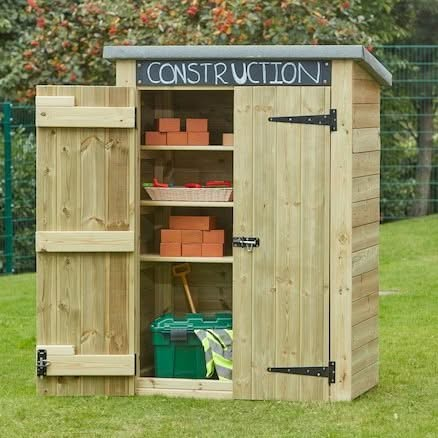 Construction Activity Shed, Construction Activity Shed,outdoor construction play resources, outdoor building toys, outdoor wooden play equipment,outdoor wooden play shop,outdoor wooden play,EYFS, Construction Activity Shed,The Construction Activity Shed provides the perfect storage facility to store away all your Construction Play Activities after use. The Construction Activity Shed features 3 shelves to help keep the store organised and a chalkboard to help label what's inside. The Construction Activity Sh