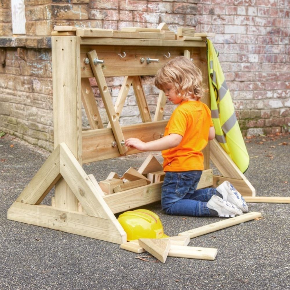 Construction Wall, Construction Wall,Outdoor construction toys,EYFS Playground resources, EYFS Playground equipment,playground equipment storage,playground storage equipment,outdoor wooden storage, Construction Wall,Position, place, screw, pull and build using this stunning Construction Wall. Children will love mimicking DIY jobs with this Construction Wall. The set includes wooden planks with drill holes, so they can be attached to the frames as well as a variety of wooden construction blocks. Bolts are fi