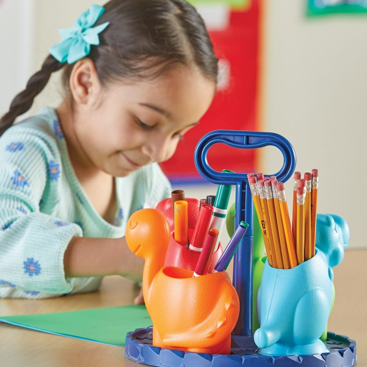 Create-a-Space Kiddy Centre Dinos, Create-a-Space Kiddy Centre Dinos,,classroom storage ideas,classroom desk tidy,classroom pen tidy, Turn tidying up into an adventure with the Create-a-Space™ Kiddy Centre: Dinos! This dinosaur-themed stationery organiser is the ultimate fun and functional solution for keeping desks clutter-free. The Create-a-Space Kiddy Centre Dinos is designed especially for young dino lovers, it adds a prehistoric twist to organising pencils, markers, scissors, glue sticks, and more—maki