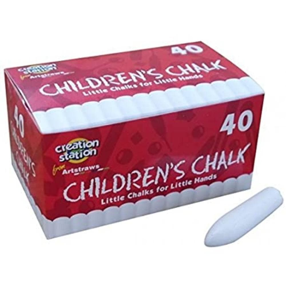 Creation Station Children's White Chalk 40 Pack, Creation Station Children's White Chalk 40 Pack, Children's chalk, White chalk, classroom chalk, arts and crafts school resources, children's art resources, Creation Station Children's White Chalk 40 Pack,Creation Station Children's White Chalk 40 Pack Unleash your child's artistic potential with the Creation Station Children's White Chalks—a set of high-quality, easy-to-use chalks designed to inspire creativity in young artists. Ideal for drawing onCreation 