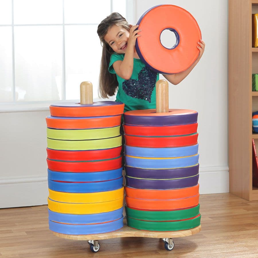 Donut Multi-Seat Trolley with 24 Cushions, Donut Multi-Seat Trolley with 24 Cushions,Donut 24 Cushion Trolley,reading cushions,circle time cushions.sensory floor cushions,nursery cushions, Donut Multi-Seat Trolley with 24 Cushions,This Donut Multi-Seat Trolley with 24 Cushions contains 24 brightly coloured floor cushions (included). These Donut Multi-Seat Trolley with 24 Cushions are classroom essentials which are ideal for group reading/teaching activities, allowing easy and mobileThis Donut Multi-Seat Tro