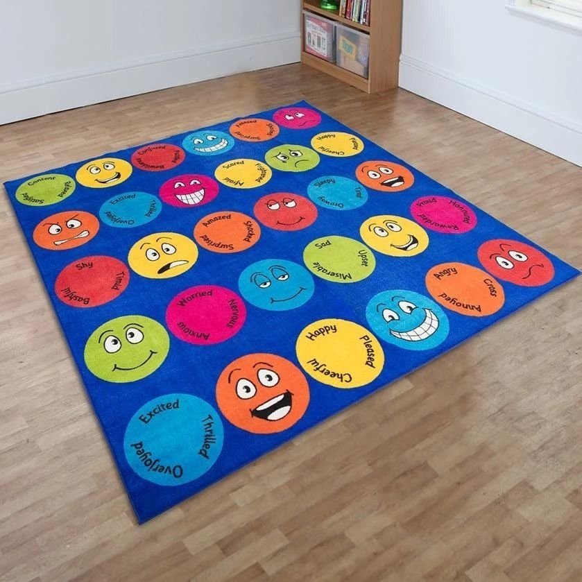 Emotions Interactive Square Placement Carpet, Emotions Interactive Square Placement Carpet,Emotions resources,classroom resources,classroom ASD resources,ASD resources,school equipment supplier, Emotions Interactive Square Placement Carpet,This highly visual Emotions Interactive Square Placement Carpet measures 3 x 3m and has 12 different emotions and feelings with keywords to encourage group discussion. Children can choose an expression to sit on during reading and group lessons.TheThis highly visual Emoti