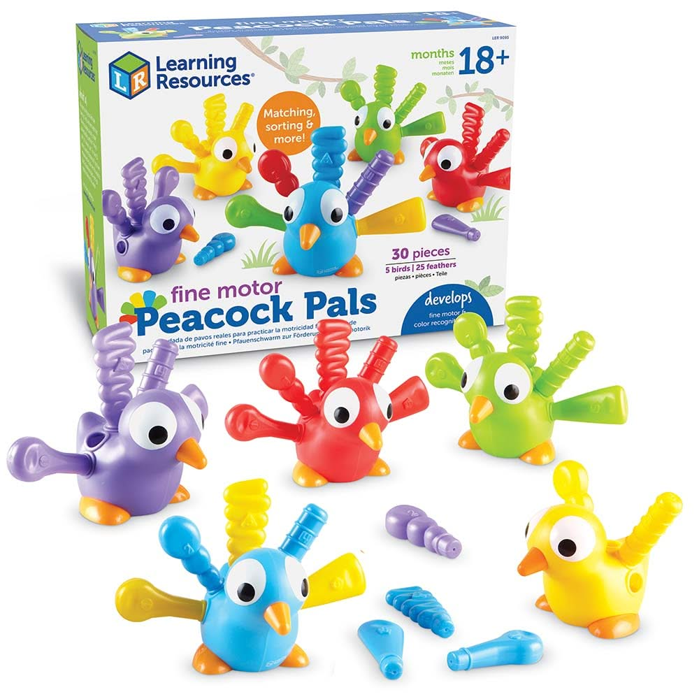 Fine Motor Peacock Pals, Fine Motor Peacock Pals,learning resources,Fine motor skills resources,fine motor skills toys,numeracy resources,school numeracy resources,school classroom resources, Fine Motor Peacock Pals,Fine Motor Peacock Pals – Inspire Early Learning Through Play! Introduce your little ones to the exciting world of skill-building with the Fine Motor Peacock Pals by Learning Resources! These charming and interactive peacock pals are designed to spark joy while promoting essential developmental 